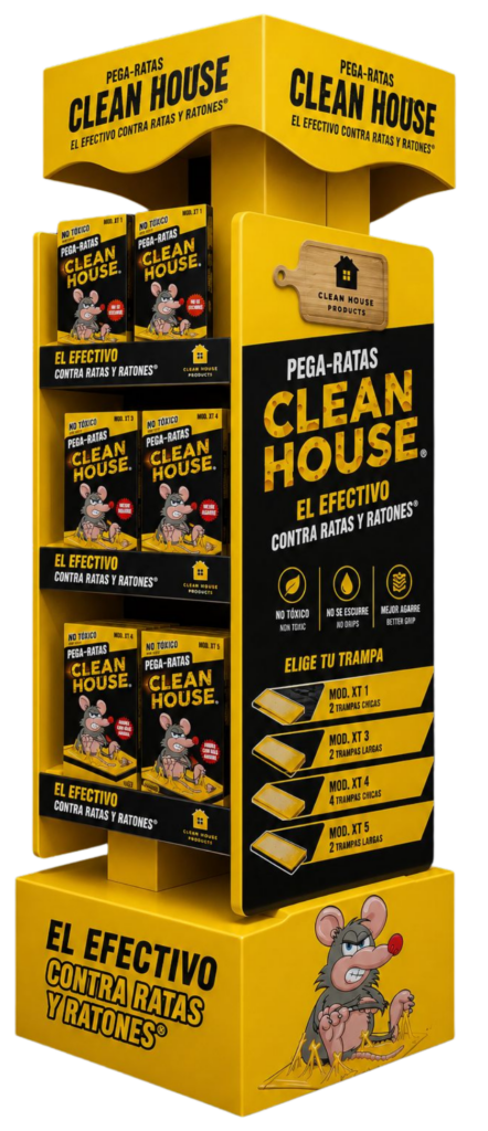 Trampa adhesiva para ratas Clean House Exhibidor